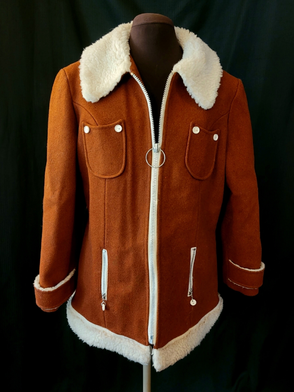 Vintage 70s Sears Burnt Orange Wool Jacket